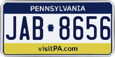 PA license plate JAB8656