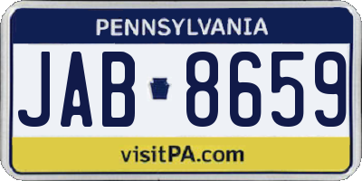 PA license plate JAB8659