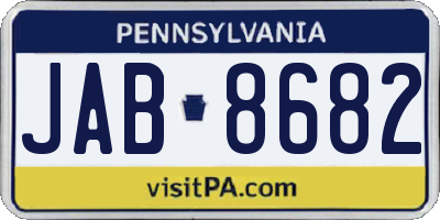 PA license plate JAB8682