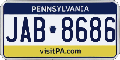 PA license plate JAB8686