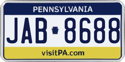 PA license plate JAB8688