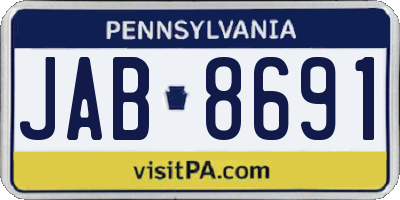 PA license plate JAB8691