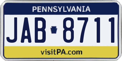 PA license plate JAB8711
