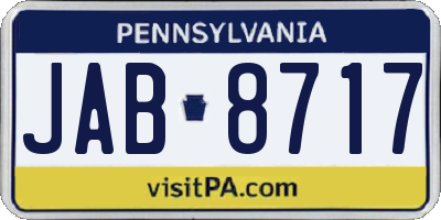 PA license plate JAB8717