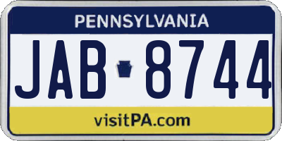 PA license plate JAB8744
