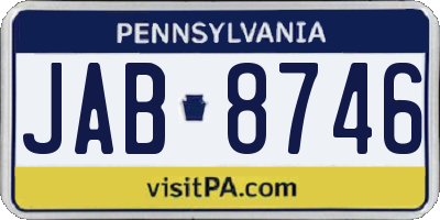 PA license plate JAB8746