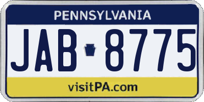 PA license plate JAB8775