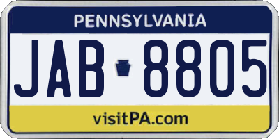 PA license plate JAB8805