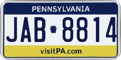 PA license plate JAB8814