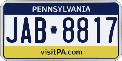 PA license plate JAB8817