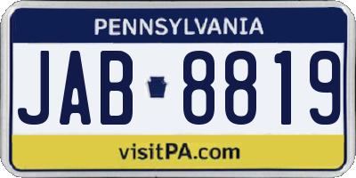 PA license plate JAB8819