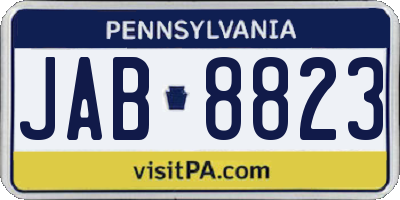 PA license plate JAB8823