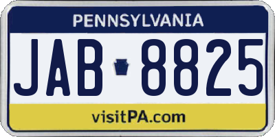PA license plate JAB8825