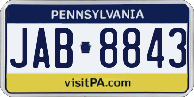 PA license plate JAB8843