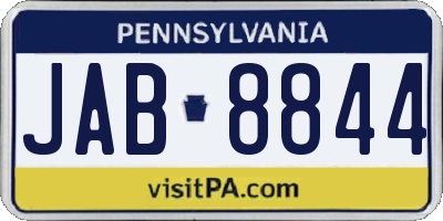 PA license plate JAB8844