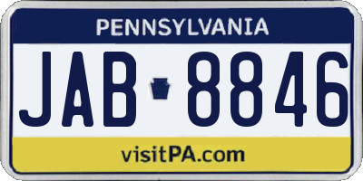 PA license plate JAB8846
