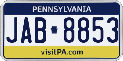 PA license plate JAB8853