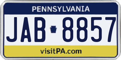 PA license plate JAB8857