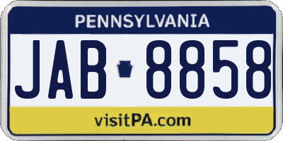 PA license plate JAB8858