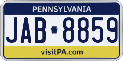 PA license plate JAB8859