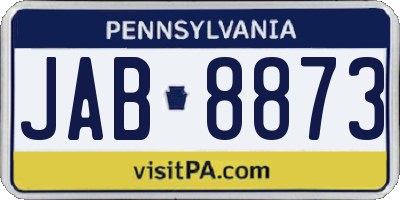 PA license plate JAB8873