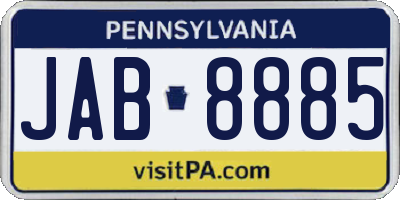 PA license plate JAB8885