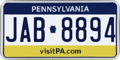 PA license plate JAB8894