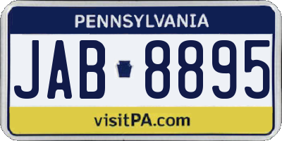 PA license plate JAB8895