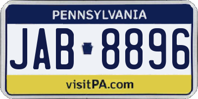 PA license plate JAB8896