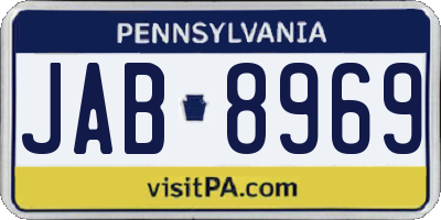 PA license plate JAB8969