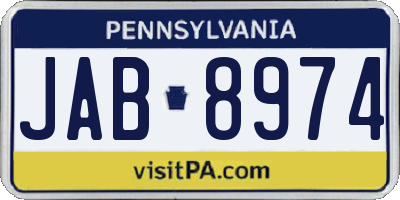 PA license plate JAB8974