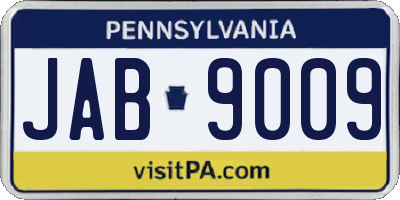 PA license plate JAB9009