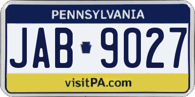 PA license plate JAB9027