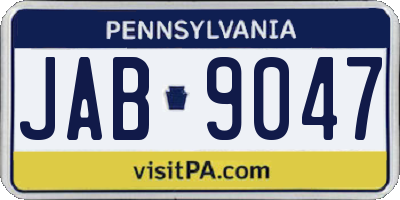 PA license plate JAB9047