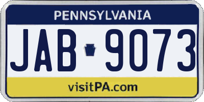 PA license plate JAB9073