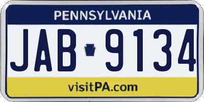 PA license plate JAB9134