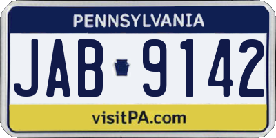 PA license plate JAB9142