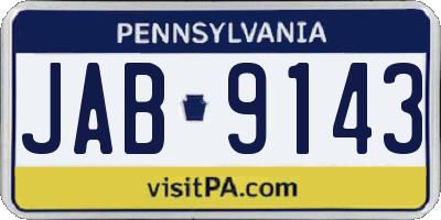 PA license plate JAB9143