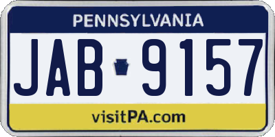 PA license plate JAB9157