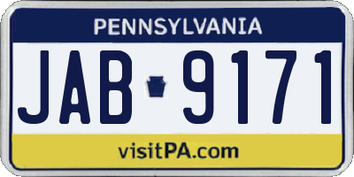 PA license plate JAB9171