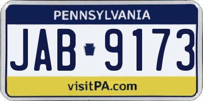PA license plate JAB9173