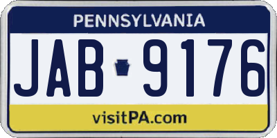 PA license plate JAB9176