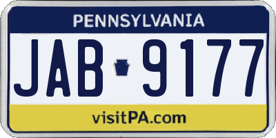 PA license plate JAB9177