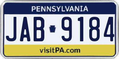 PA license plate JAB9184