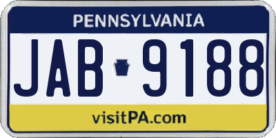 PA license plate JAB9188