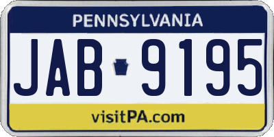 PA license plate JAB9195