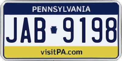PA license plate JAB9198