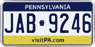 PA license plate JAB9246