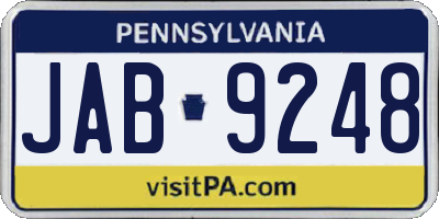 PA license plate JAB9248