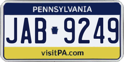PA license plate JAB9249